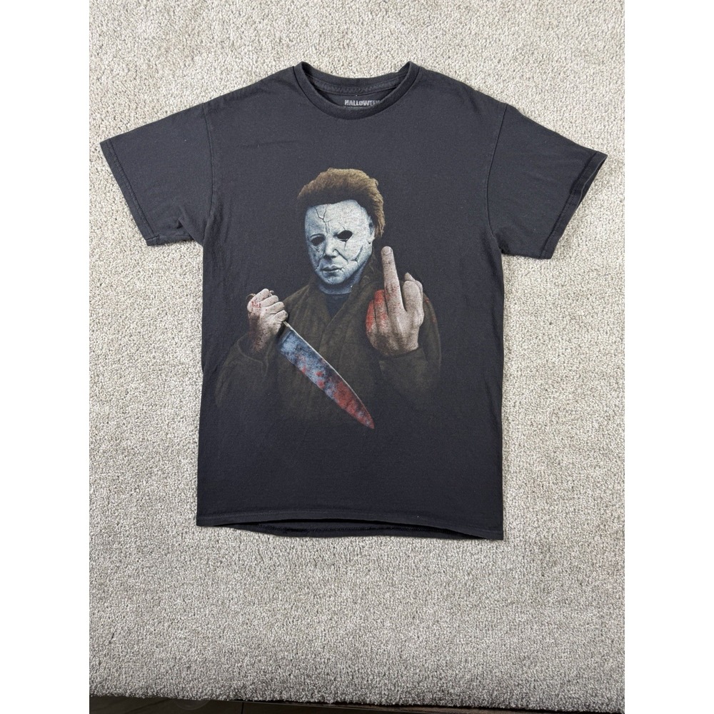 Michael Myers Halloween Movie T-Shirt Black Size S‎ Graphic Knife Tee